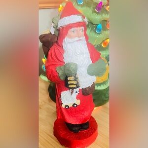 Handcrafted Santa Claus Handcrafted Figurine Sweden 1850 - Red and Green